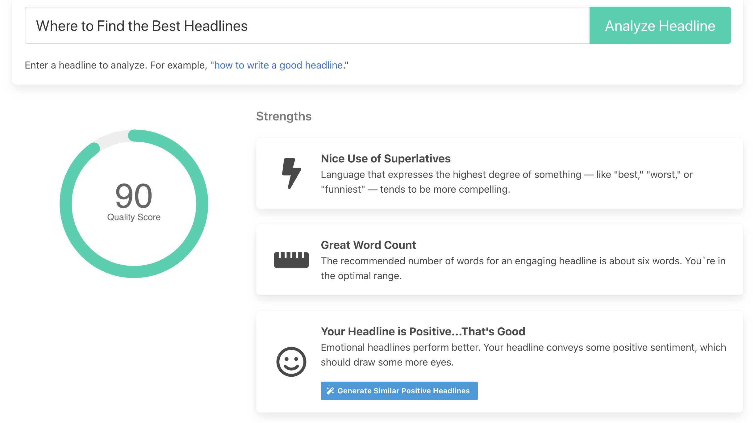 Headline Analyzer Results