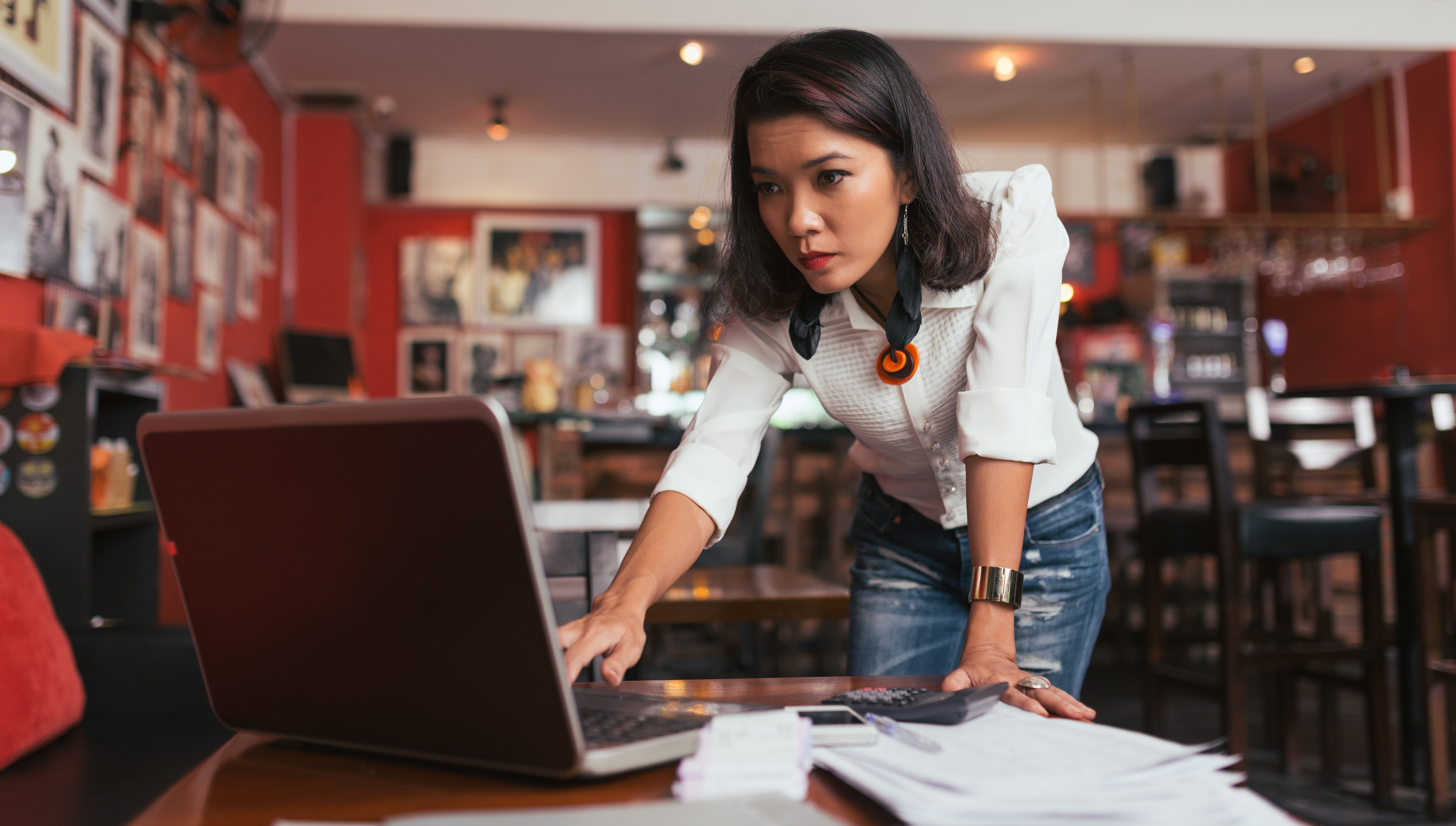 Business Owner Reviewing Budgets