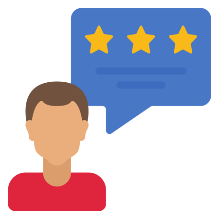 Rating avatars. Mom Testimonial icon.