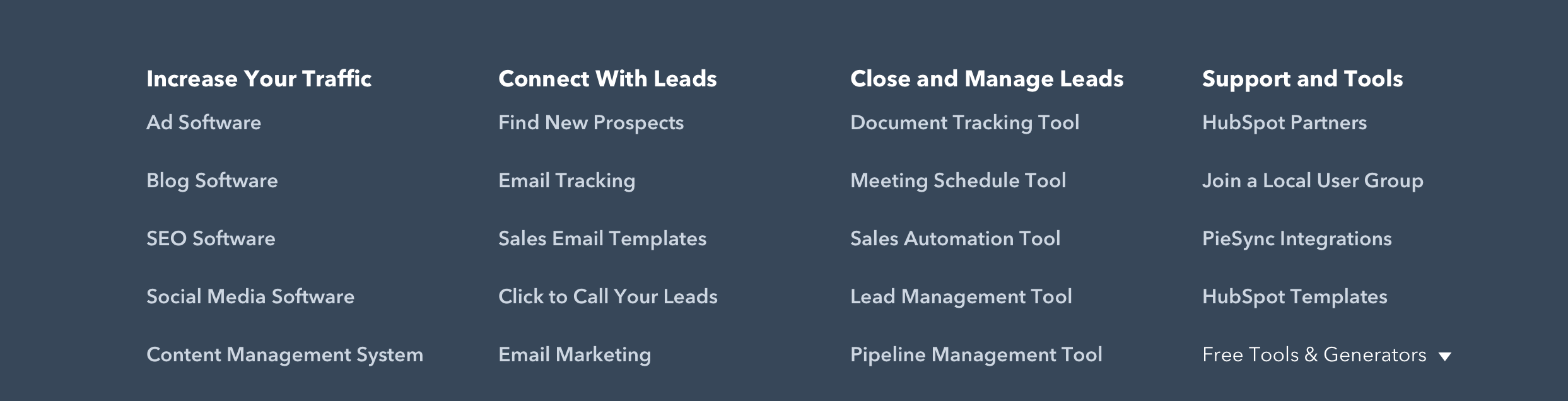 Hubspot Features List