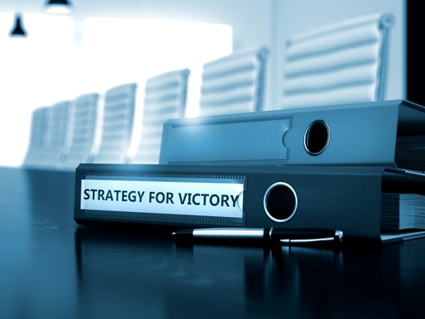 Strategy For Victory - Business Concept on Blurred Background. Strategy For Victory - Concept. Strategy For Victory. Business Illustration on Toned Background. 3D Render.