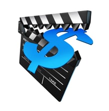 video clapboard eating a dollar sign